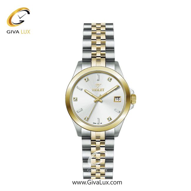 ساعت مچی اورجینال زنانه ویولت VIOLET نقره ای-طلایی | طلایی-نقره ای| نقره ای| کد رفرنس 0557/2 | 0572/2